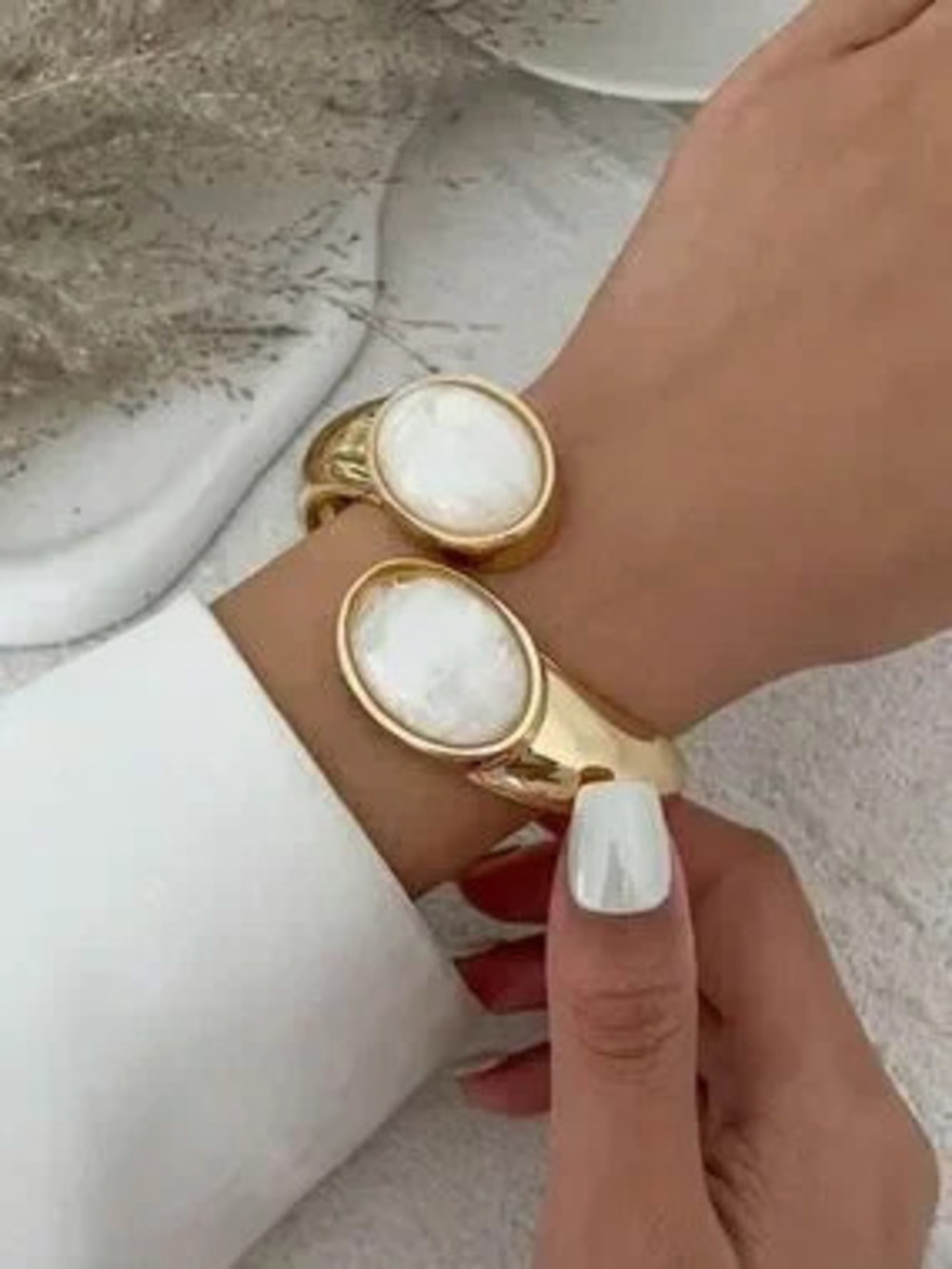 Celeste Luxe Sculptural Gold Cuff Bracelet